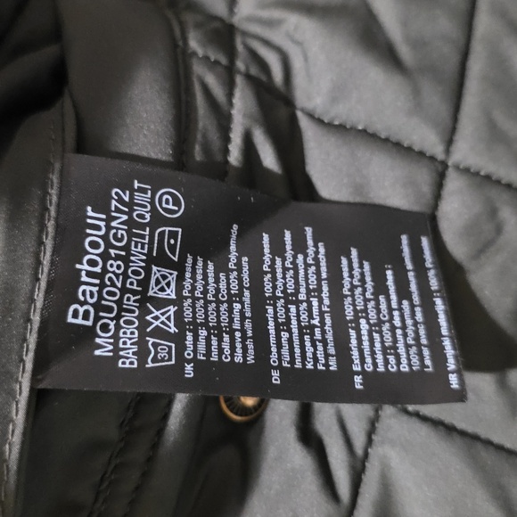 Barbour Powell Diamond Quilted Jacket Large In Sage - Picture 9 of 9